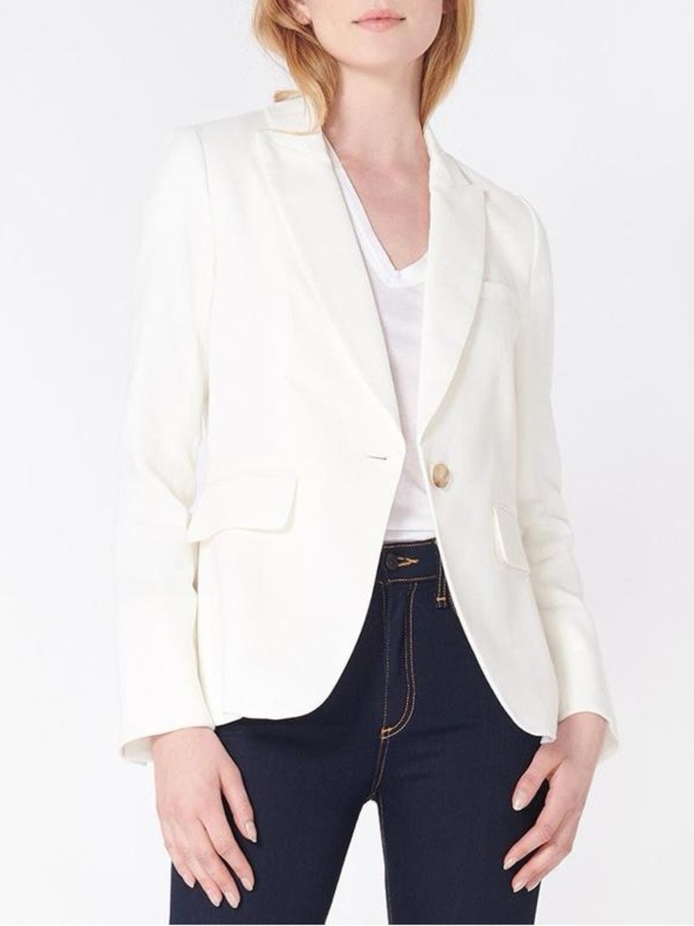 Veronica Beard Linen Blend Cutway Dickey Blazer - Picture 2 of 6